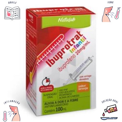 Ibuprotrat (ibuprofeno) suspensão oral sabor laranja 100ml
